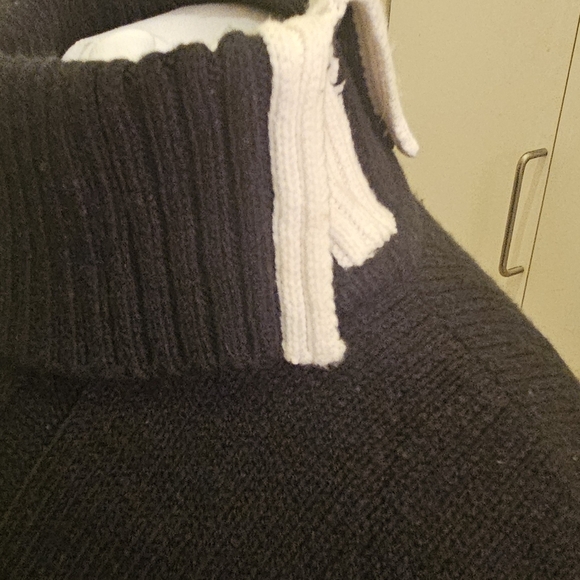 Vintage Nine & Co Sweater Womens Medium Black Turtleneck Ribbed Contrasting Trim - Picture 3 of 6